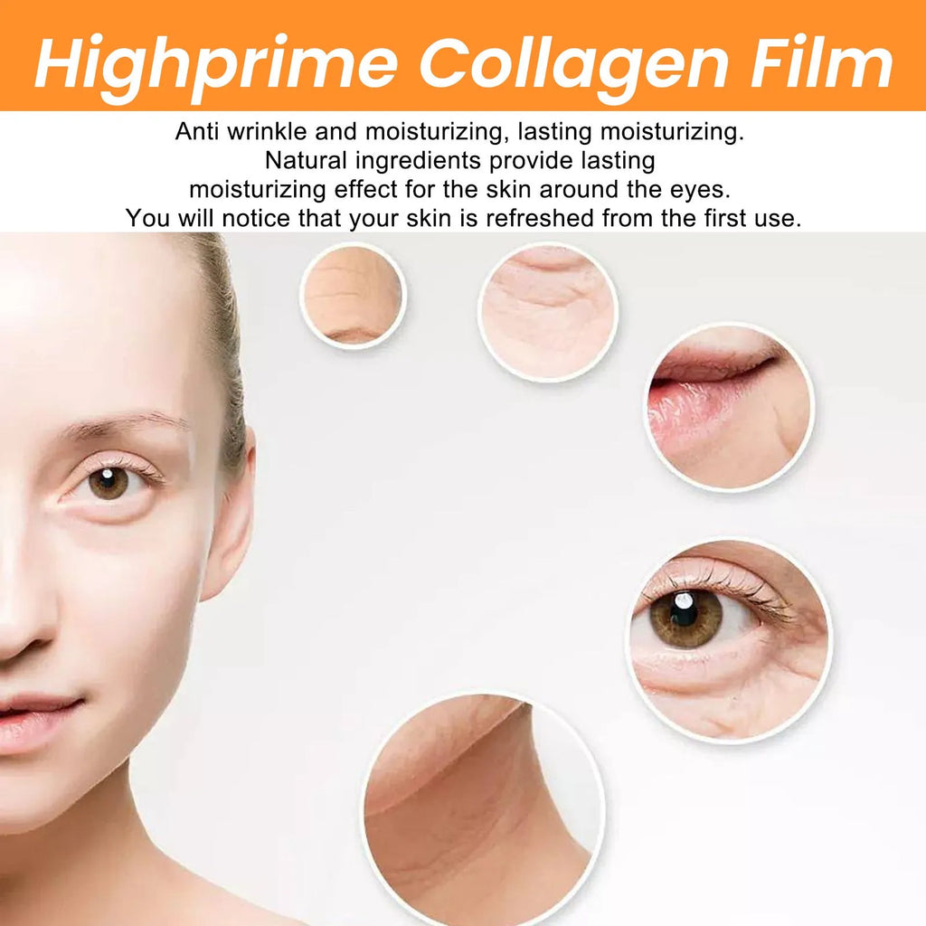 Collagen water-soluble facial mask box with 2pcs under-eye sheets containing collagen and hyaluronic acid