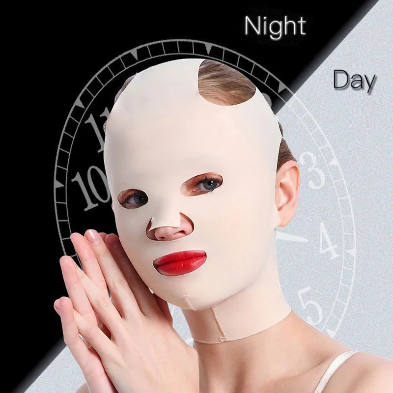 Full face carving mold beauty skin lifting headgear V face mask in skin tone colour