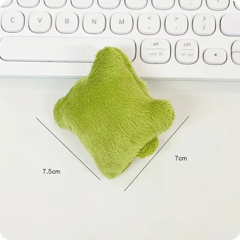 Plush wrist protector mouse pad mini pillow in blue, green and pink colours for keyboard typing comfort