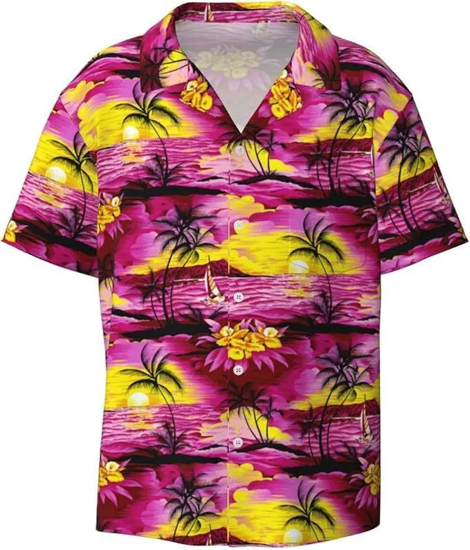 Men's slim fit camouflage pattern short sleeve shirt in a cardigan style.