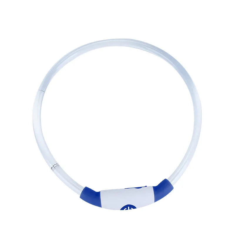 USB rechargeable LED dog safety collar with glowing light, adjustable 70cm TPU strap