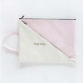 Blue Oxford cloth double-layer zipper document storage bag for A4 papers and test organisation.