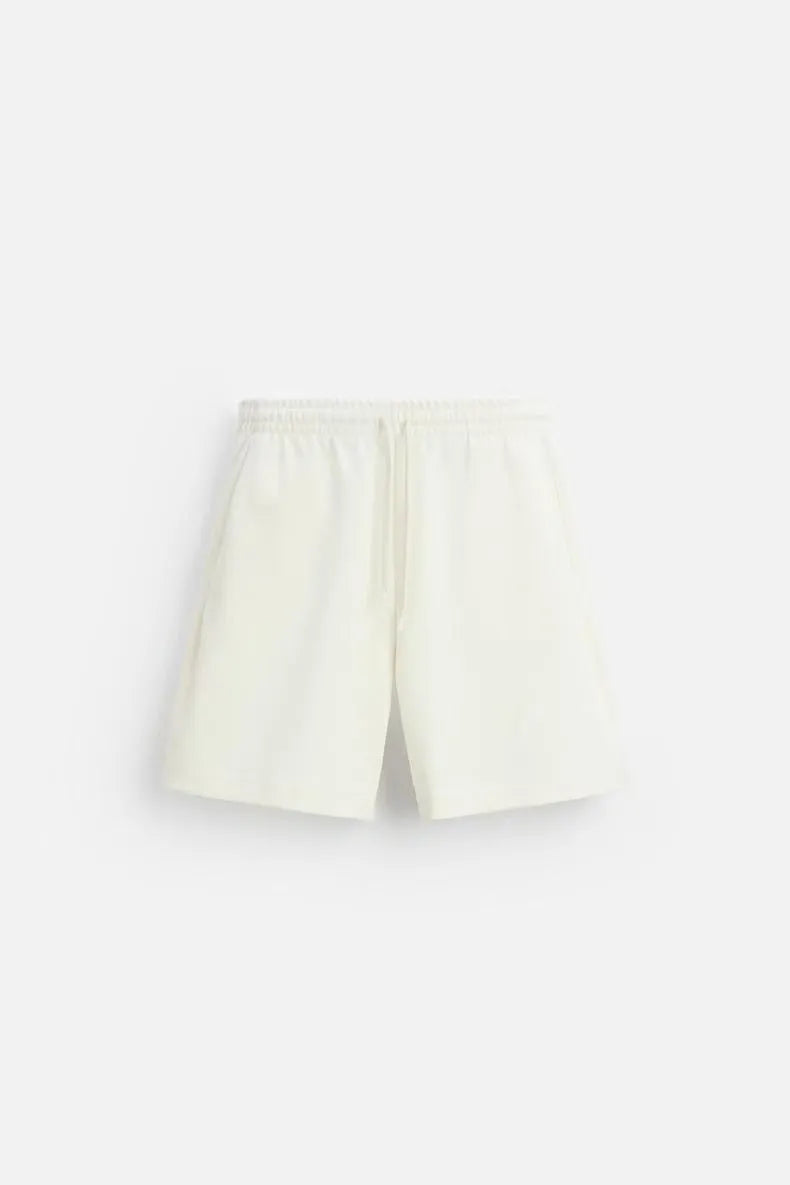 Loose double-sided cloth texture short sleeve and shorts set in polyester available in multiple colours