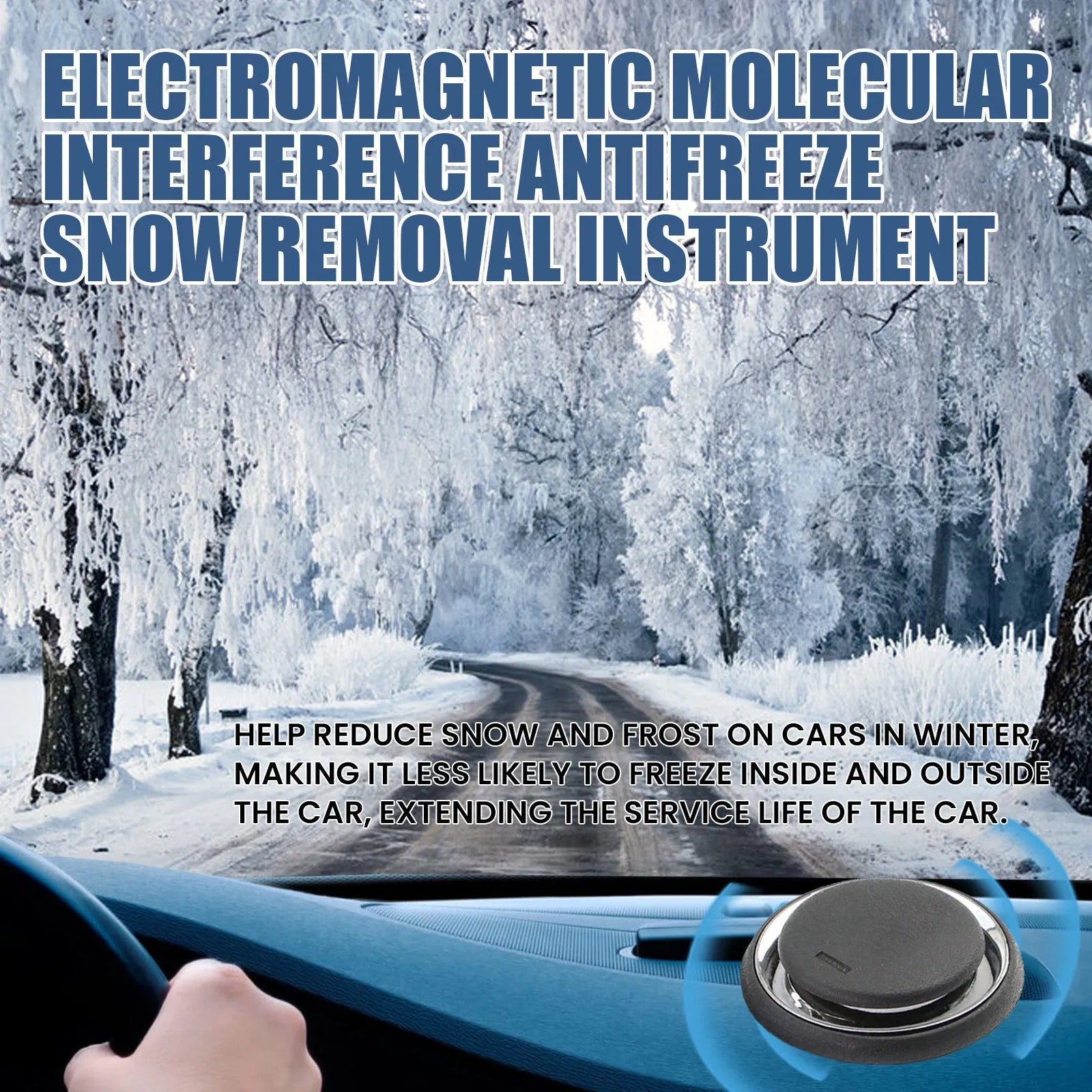 Black square portable car deicing instrument with lid for melting windscreen ice and snow.