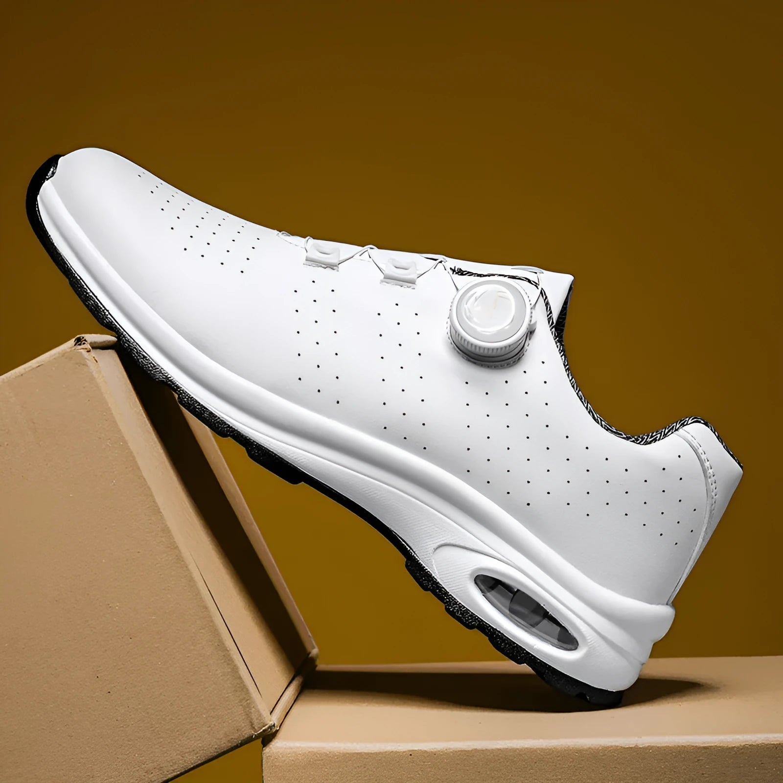 Low-top black and white tennis shoes with mesh uppers, cross shoulder straps, and a flat composite sole.