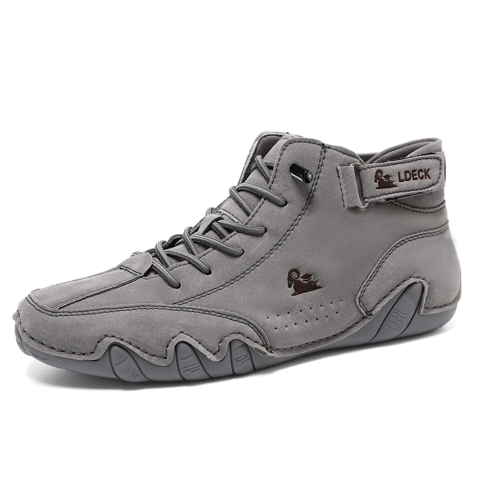Octopus men's high-top boots in khaki colour with rubber sole and microfibre upper.