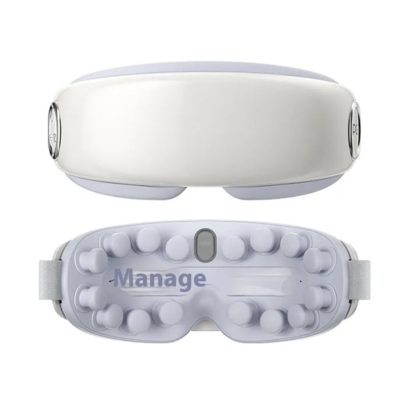Bluetooth steam smart eye moisturising instrument in purplish grey, showing its compact design and hot compress function.