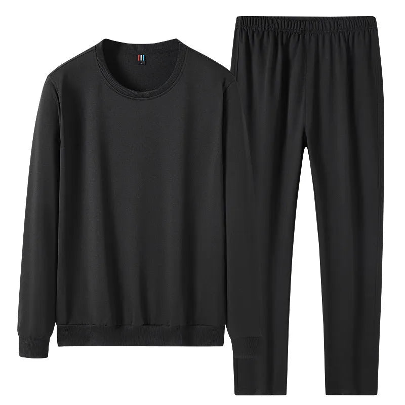 Spring autumn men casual tracksuit set no metal drawstring pockets polyester knit black gray light gray coat and trousers
