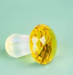 Colourful crystal mushroom decoration in geometric design measuring 40 by 53 millimetres