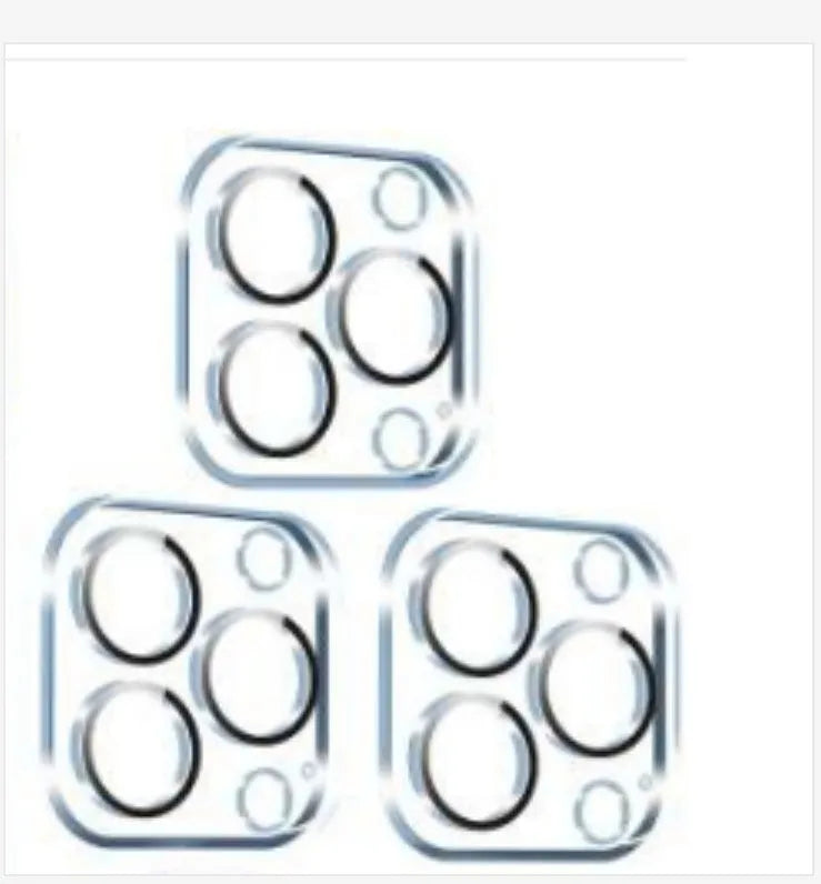 Tempered glass camera lens protector for iPhone showing integrated rear film covering camera module