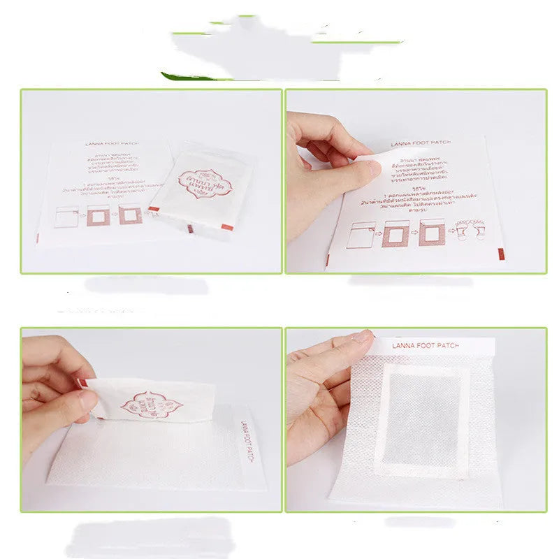 Relieving Fatigue Foot Patch pack containing 10 nourishing adhesive patches for foot care
