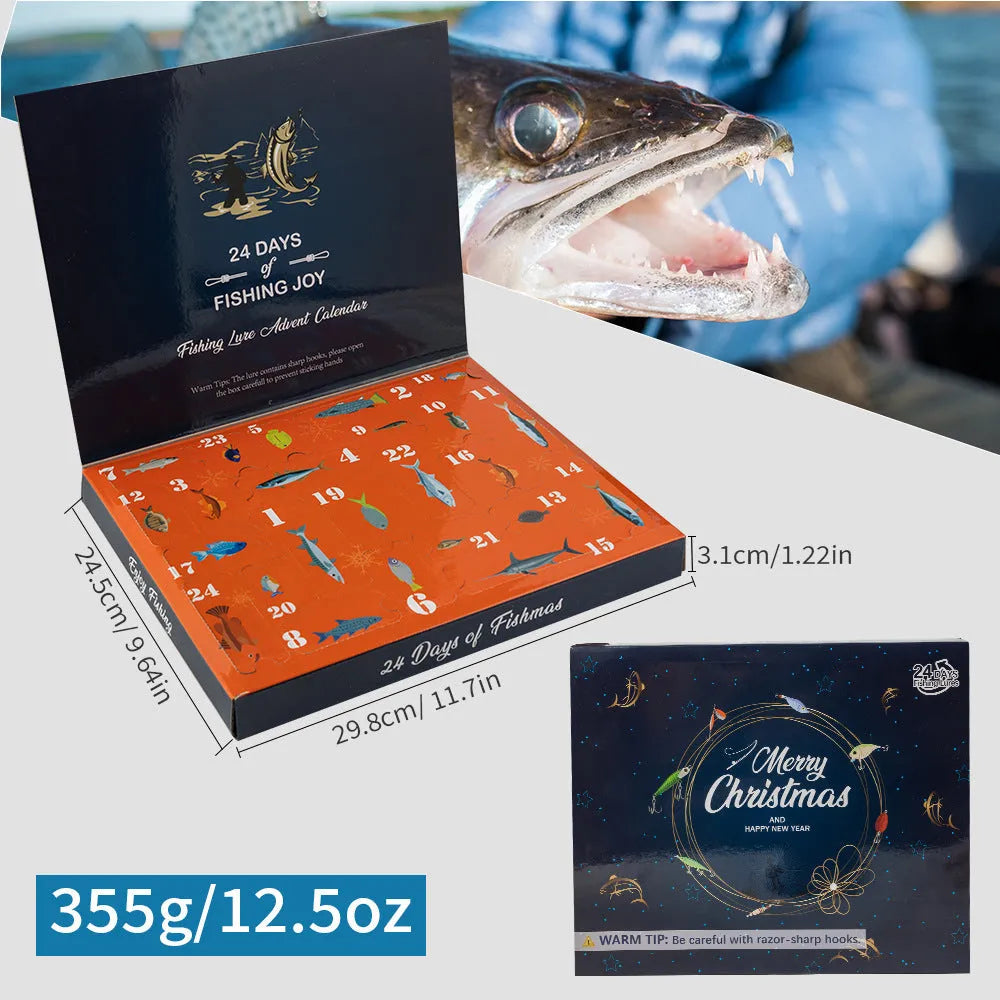 24-piece metal blind box Christmas fishing set collection with Mino Bog theme