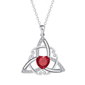 Geometric Celtic knot pendant necklace for women in copper with electroplated colour finish