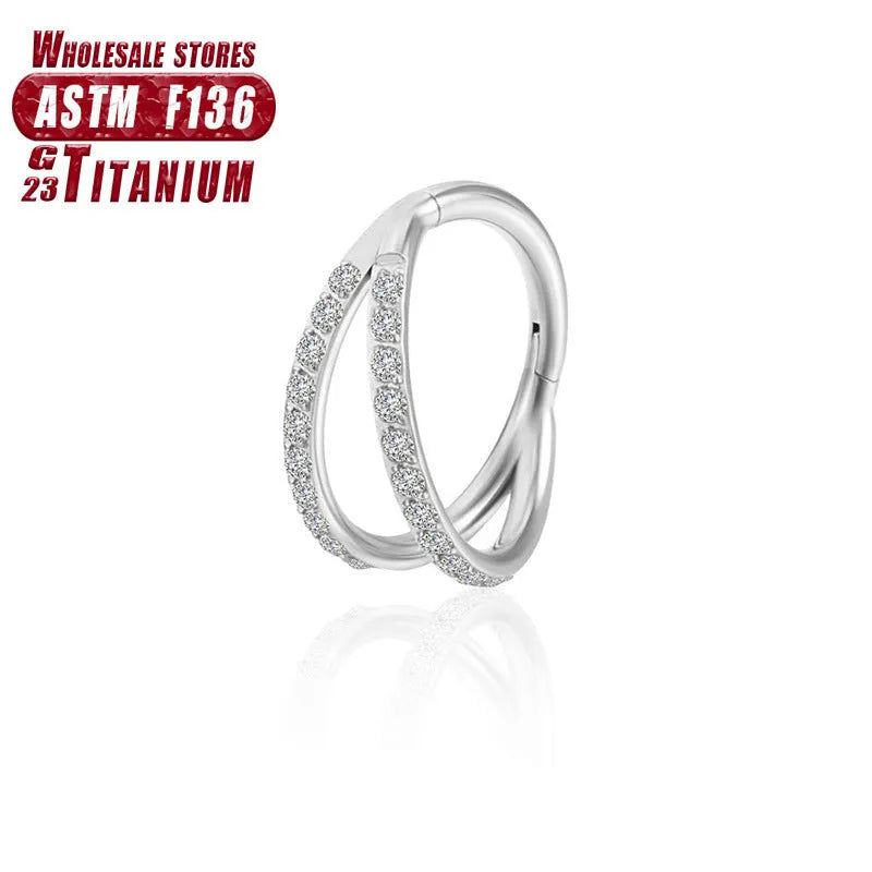 Titanium alloy nose ring F136 piercing jewellery in multiple colours and sizes