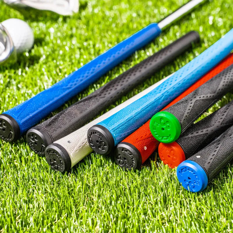TPE golf club replacement grip in multiple colours including pink, red, blue, white, and two-tone options.