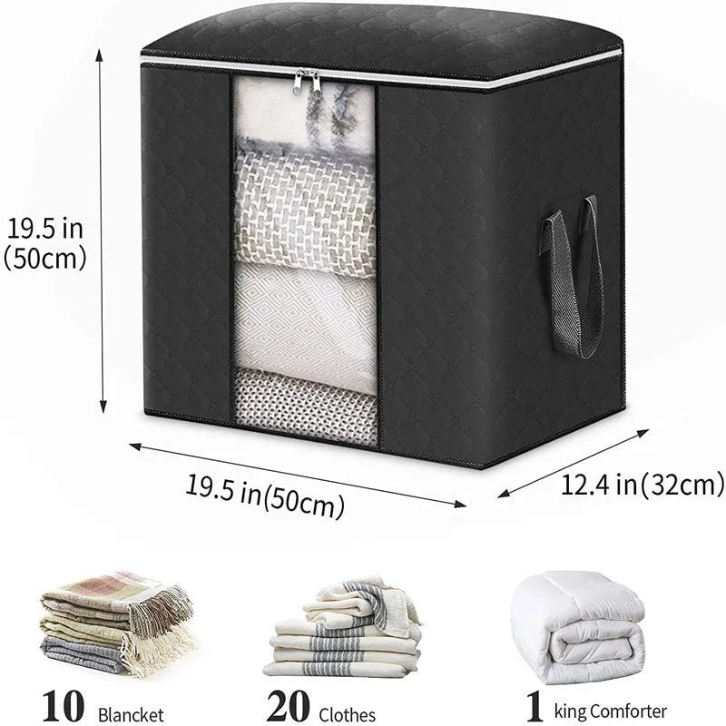 150 non-woven storage bags in multiple sizes and colours for quilt and clothing organisation