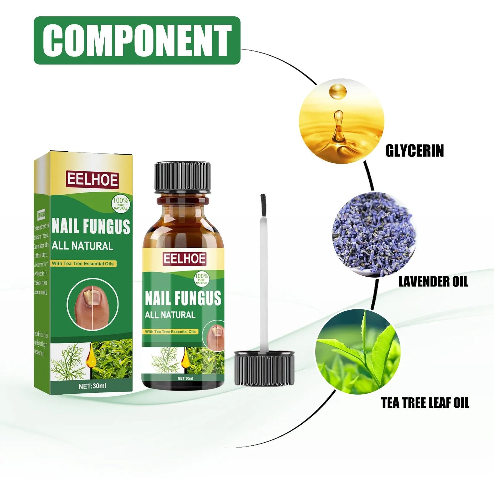 30ml bottle of tea tree oil nail repair fluid for hand and foot nail care