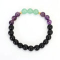 Yoga lotus pendant necklace with matching bracelet, adjustable 51-80cm length, handmade stone beads