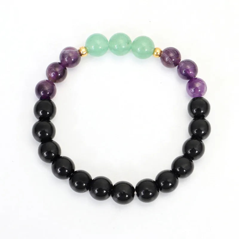 Yoga lotus pendant necklace with matching bracelet, adjustable 51-80cm length, handmade stone beads