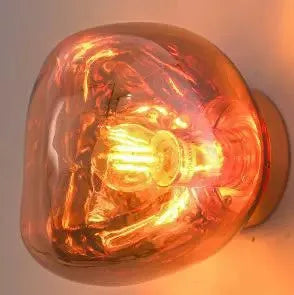 Creative retro corridor aisle ambience light in gold finish with warm glow, Alec shell construction