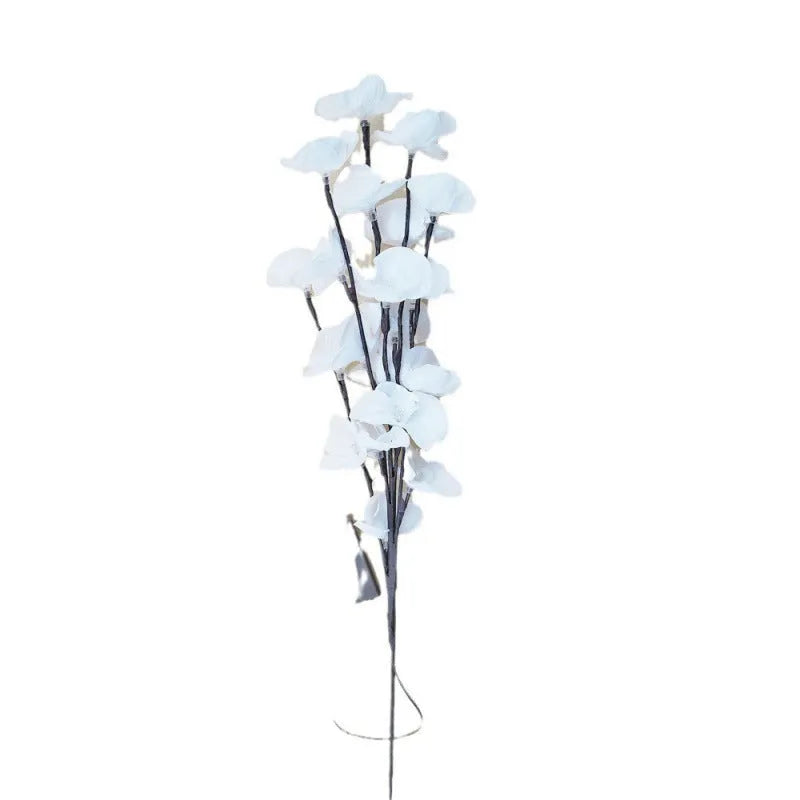 Pink LED phalaenopsis orchid branch decorative light with 65cm fabric and plastic stem