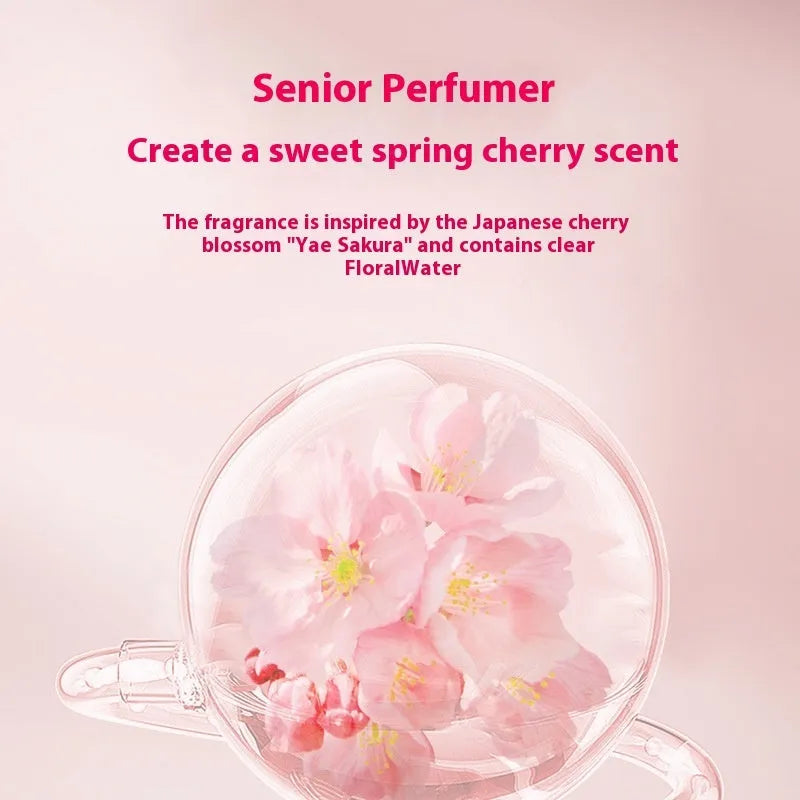 Sakura shampoo, conditioner, and shower gel set in 500ml bottle for deep cleaning and frizz control.