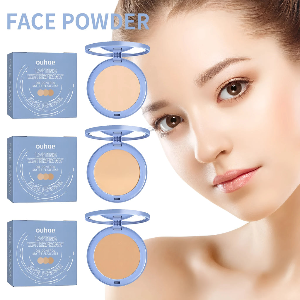 8g natural finishing powder in compact packaging with three shade options for makeup setting