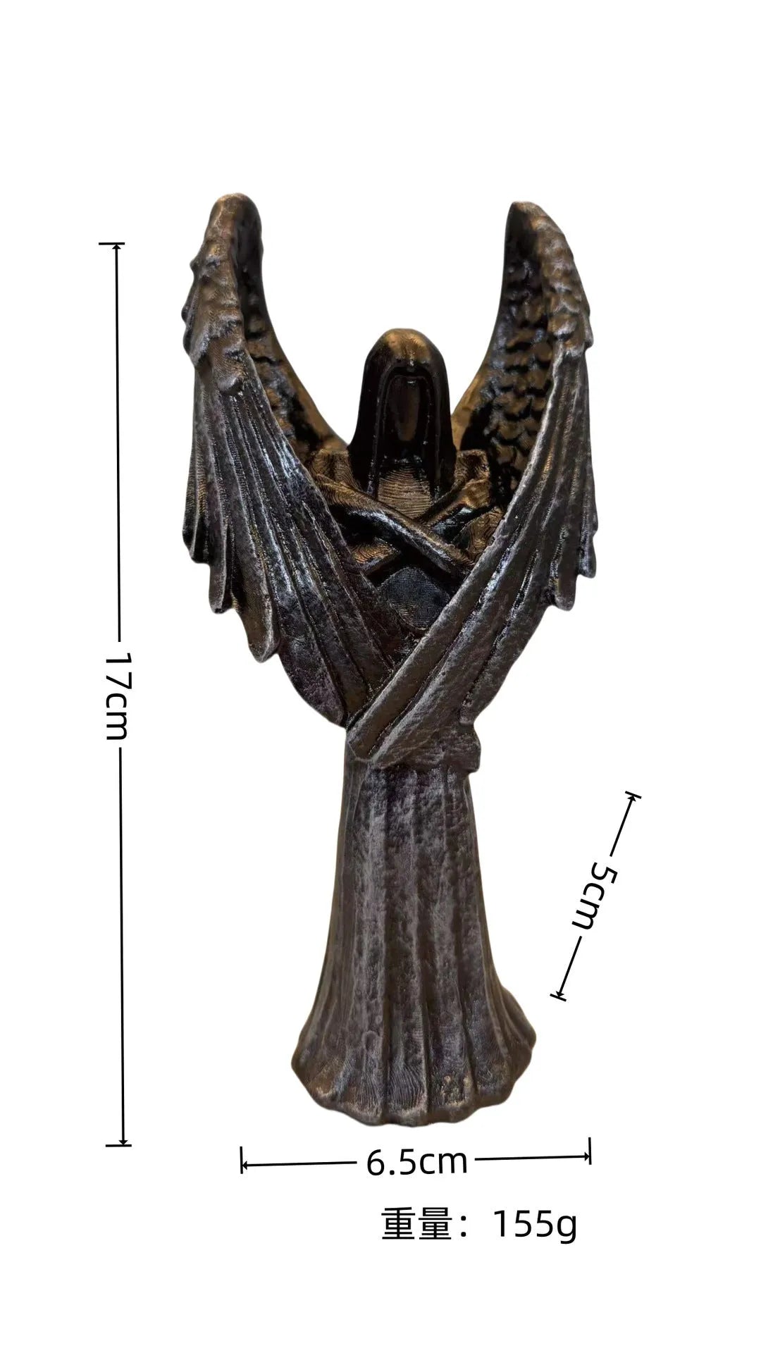 Dark Angel resin craft statue ornament measuring 17cm tall on a display surface.