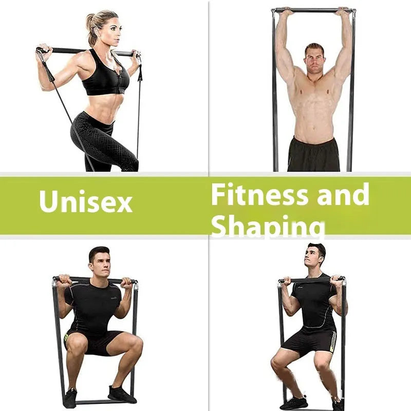 Two-segment yoga Pilates fitness stick with push-and-pull rod for resistance training