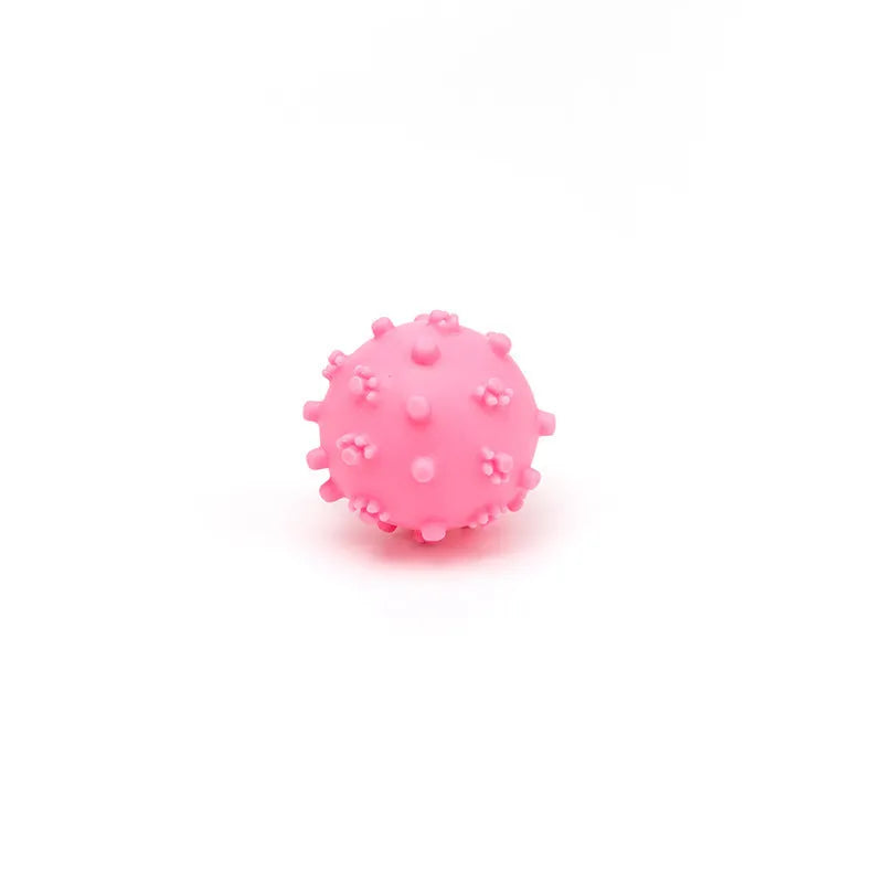 Bright coloured spiky dog toy balls measuring 2 inches in diameter for small dogs