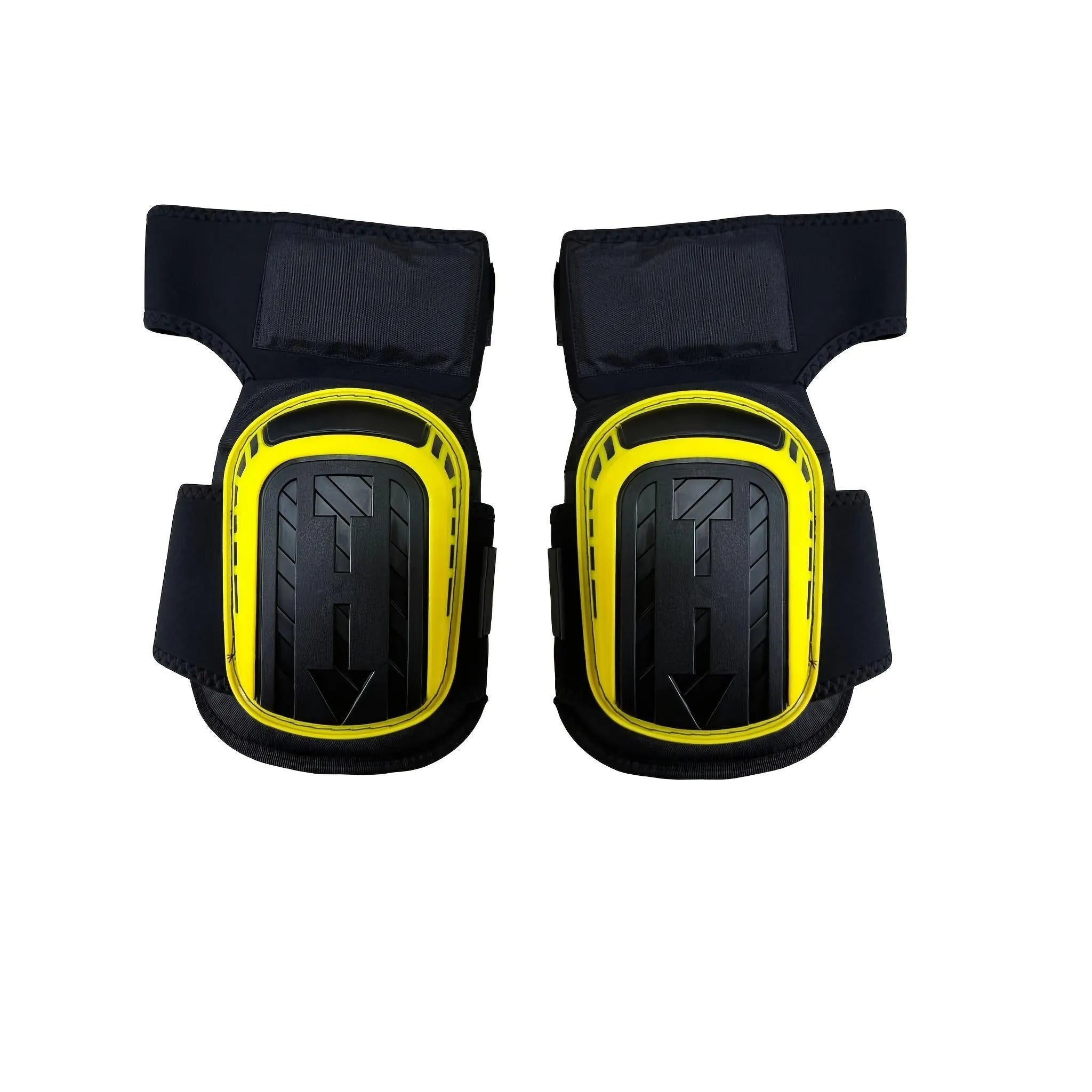 Black EVA riding motorcycle kneecap pad for drop-resistant sports protection on grey background