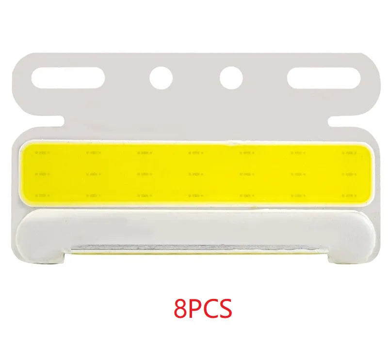 COB LED truck side light in aluminium housing for 12V 24V vehicles, shown in multiple colour options.