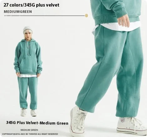 Men's cotton velvet sweatpants with ankle band design in multiple colour options