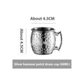 Stainless steel Moscow Mule cup with copper interior in silver, gold, rose gold or black colours
