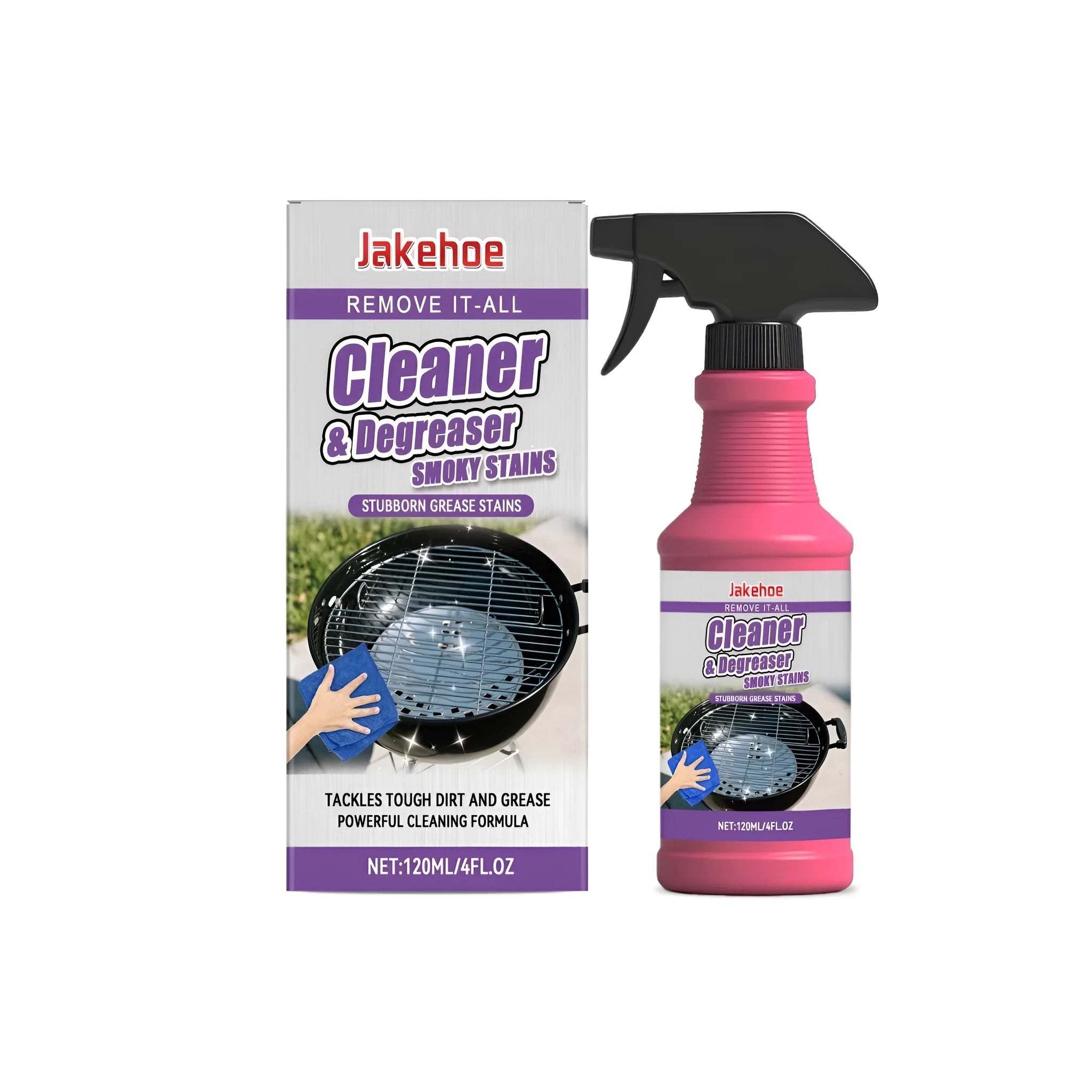 120ml bottle of barbecue grill rack cleaning spray with surfactant formula