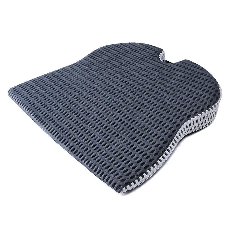 Regular size memory foam seat cushion with a fixed strap in solid black, grey, or white.