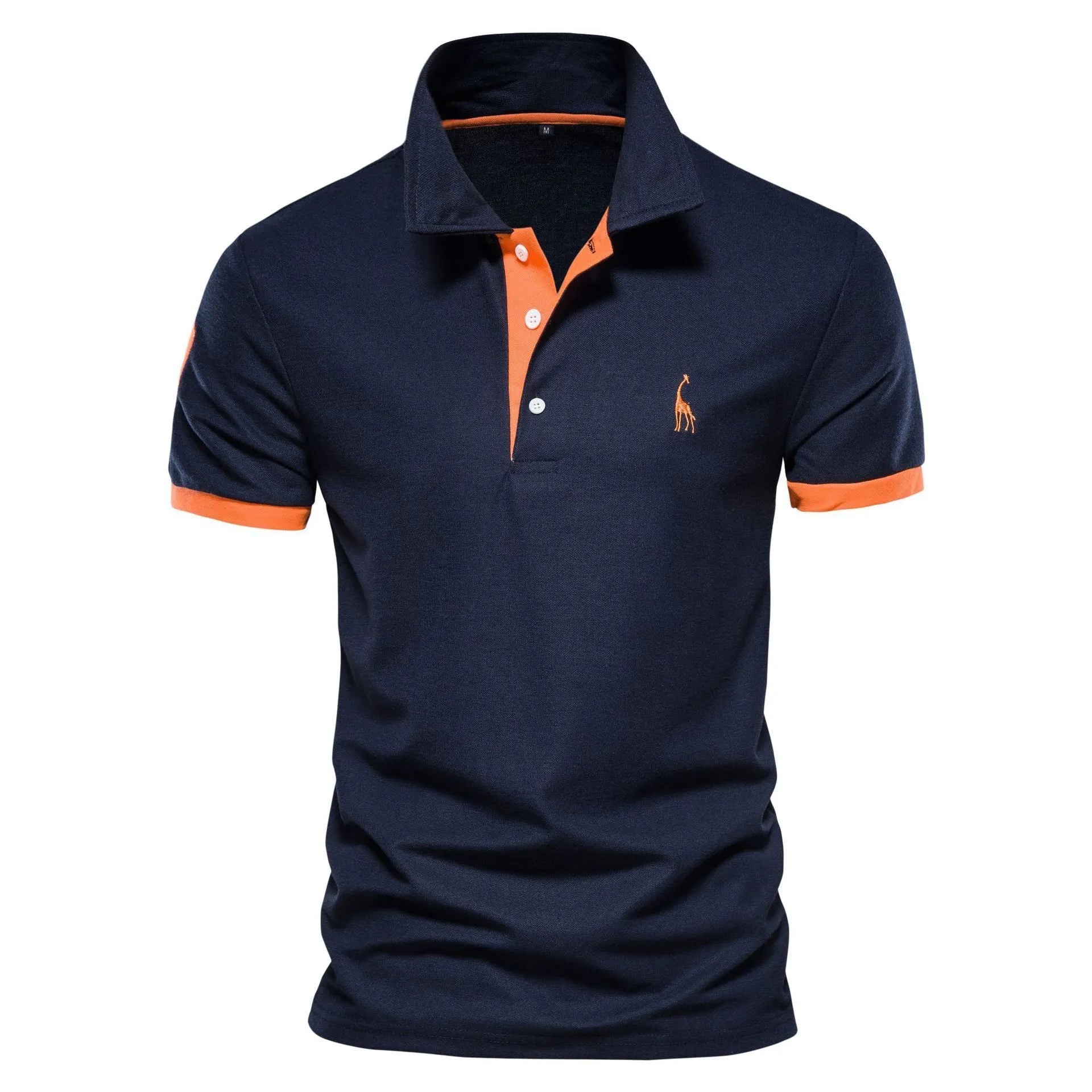 Men's white slim fit t-shirt featuring a detailed embroidered deer design on the chest.
