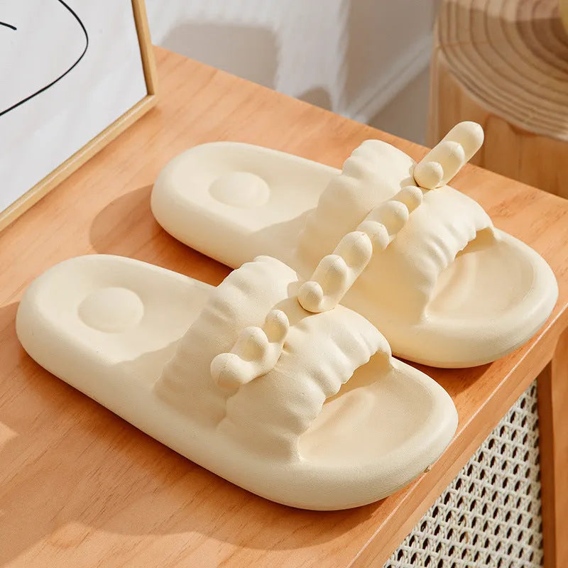 Deer horn patterned summer slippers with hollow-out EVA design in multiple colours