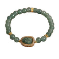 New Chinese style blue water jade bracelet with leaf pendant for women, light luxury design