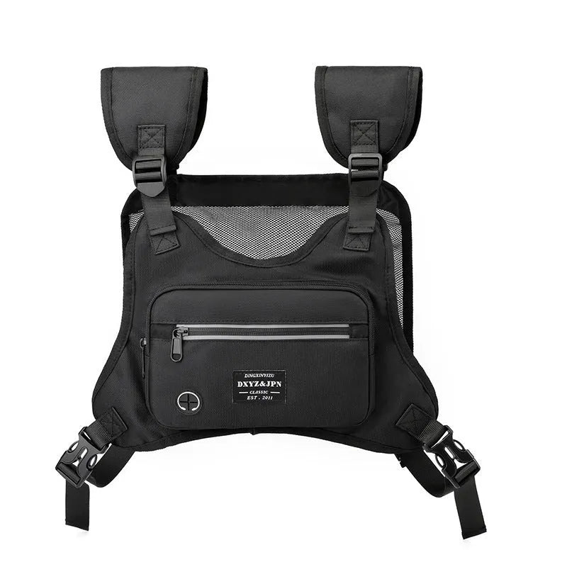 Men's waterproof nylon backpack in mesh style with zipper change bag and phone pocket for outdoor sports