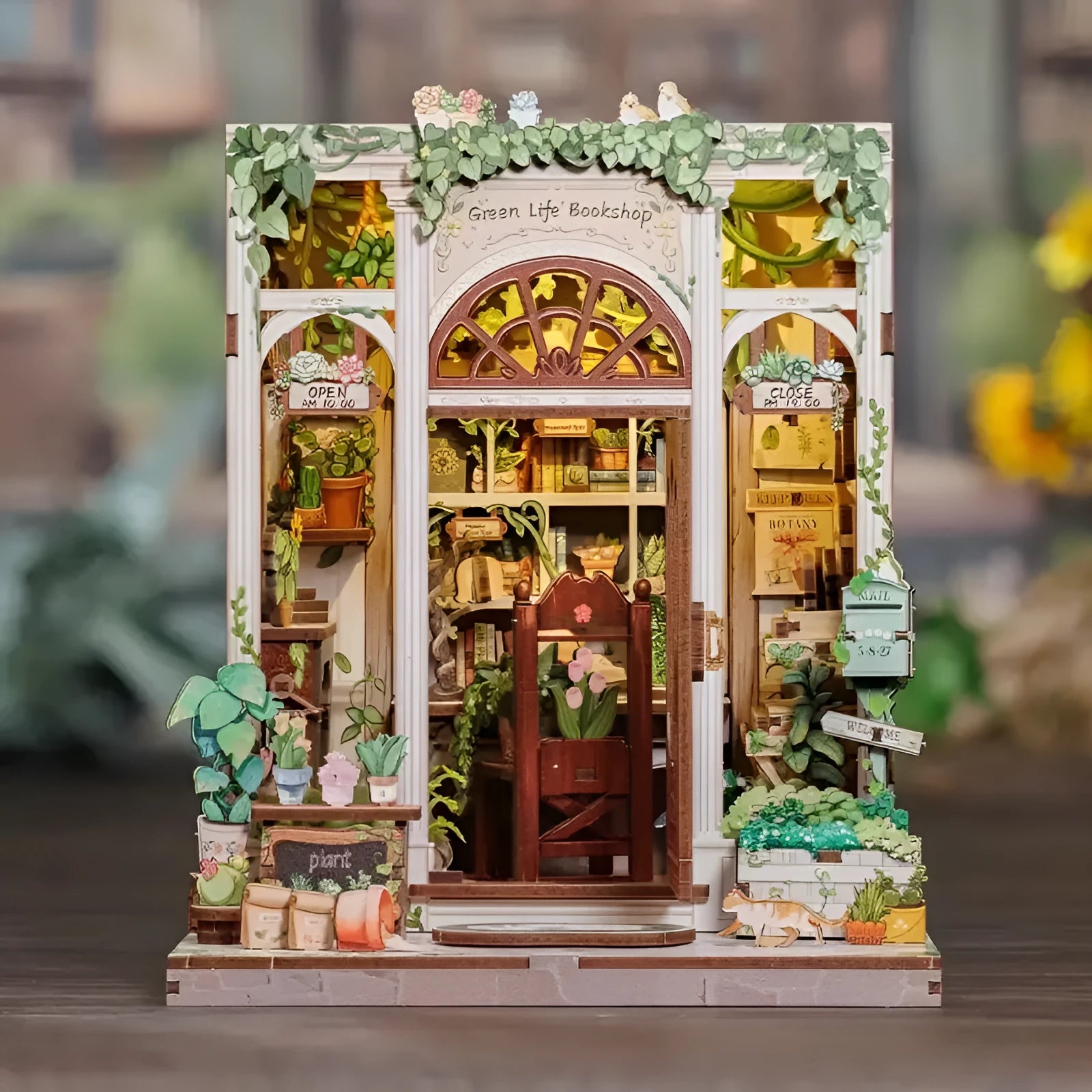 Wooden puzzle craft kit toy assembled model decoration style 1 15.5x16.3x19.3cm
