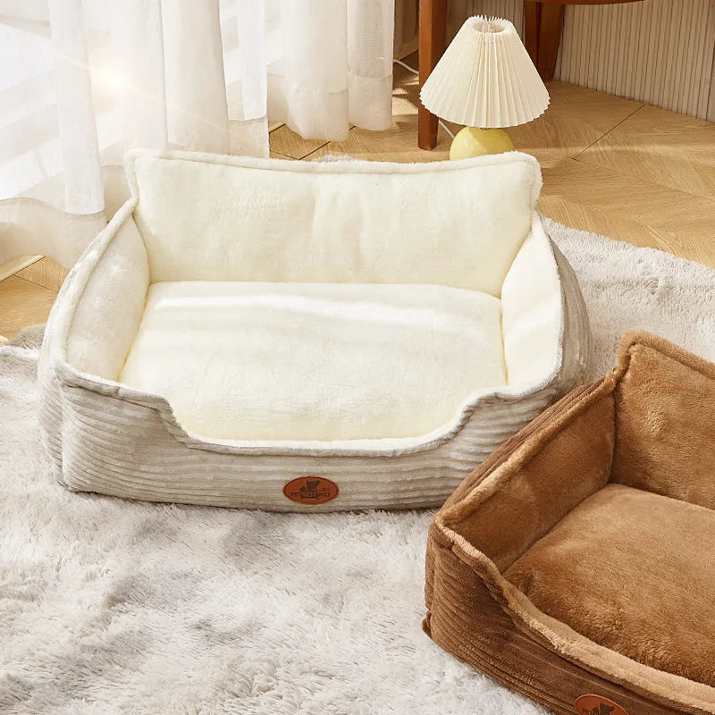 Universal kennel washable bed for small and medium dogs in coffee colour