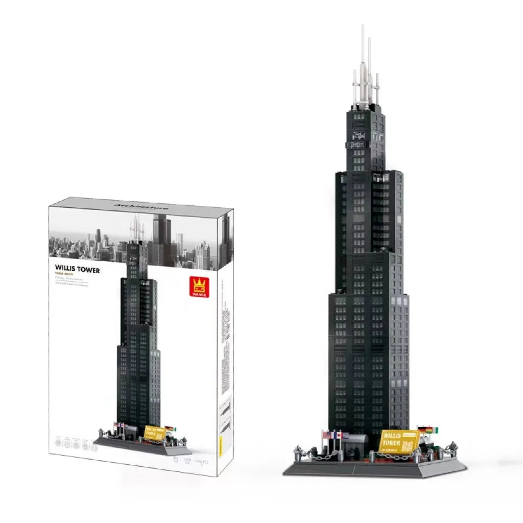 Wange building block street view set with landmark pieces including Eiffel Tower and Big Ben