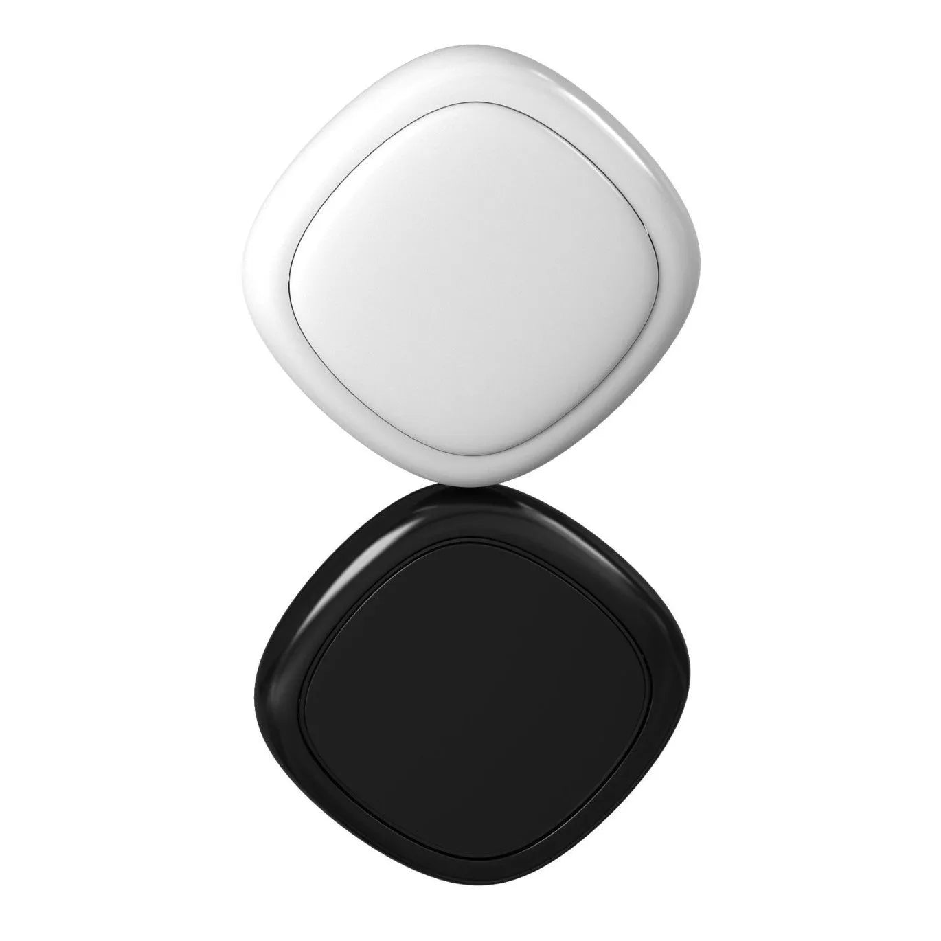 Smart anti-lost alarm in black with magnetic square shape and hanging loop on a keychain