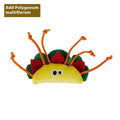 Colourful catnip plush toy shaped like a pizza, part of a set of six food-themed molar toys for cats.