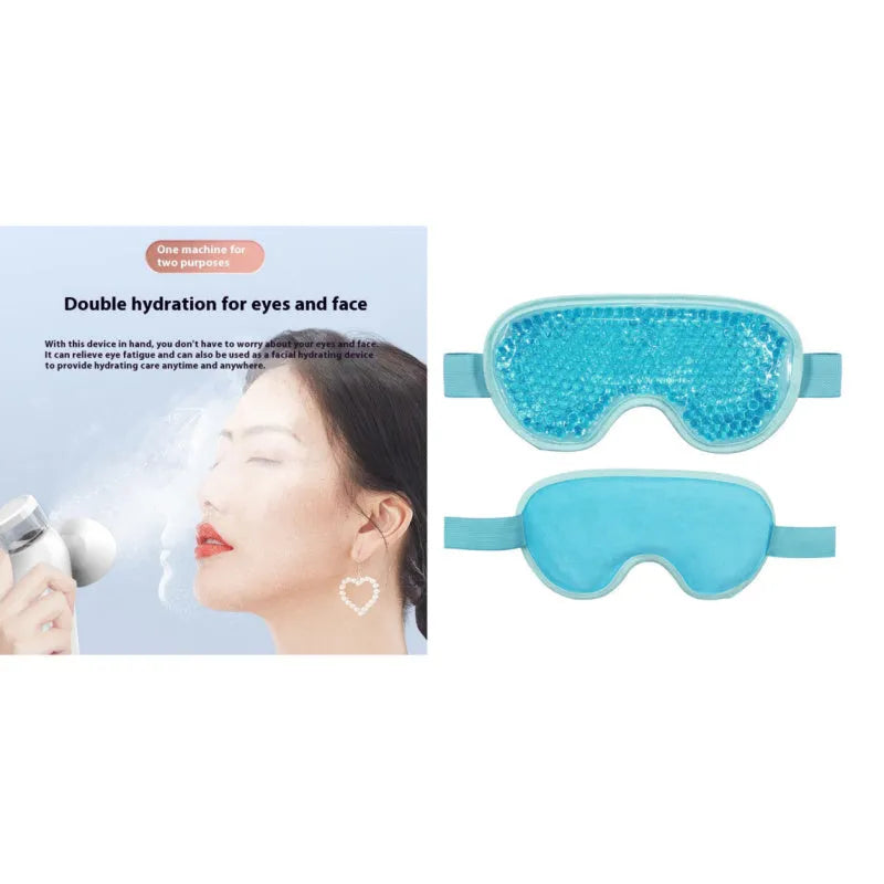 White rechargeable portable eye compress and atomisation cleaning device with eye mask.
