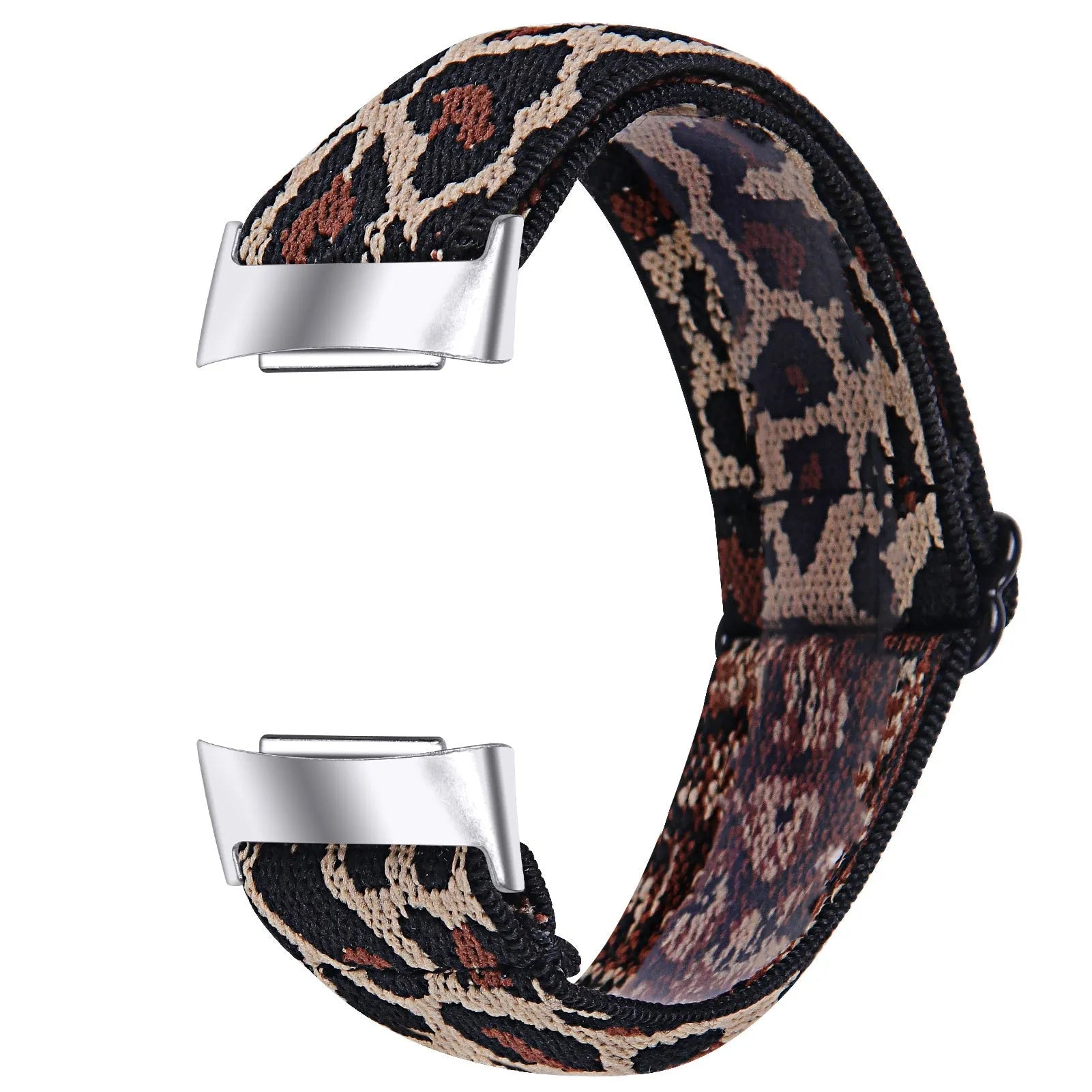 Printed elastic replacement strap for Fitbit Charge 6 watch in adjustable design with colourful patterns