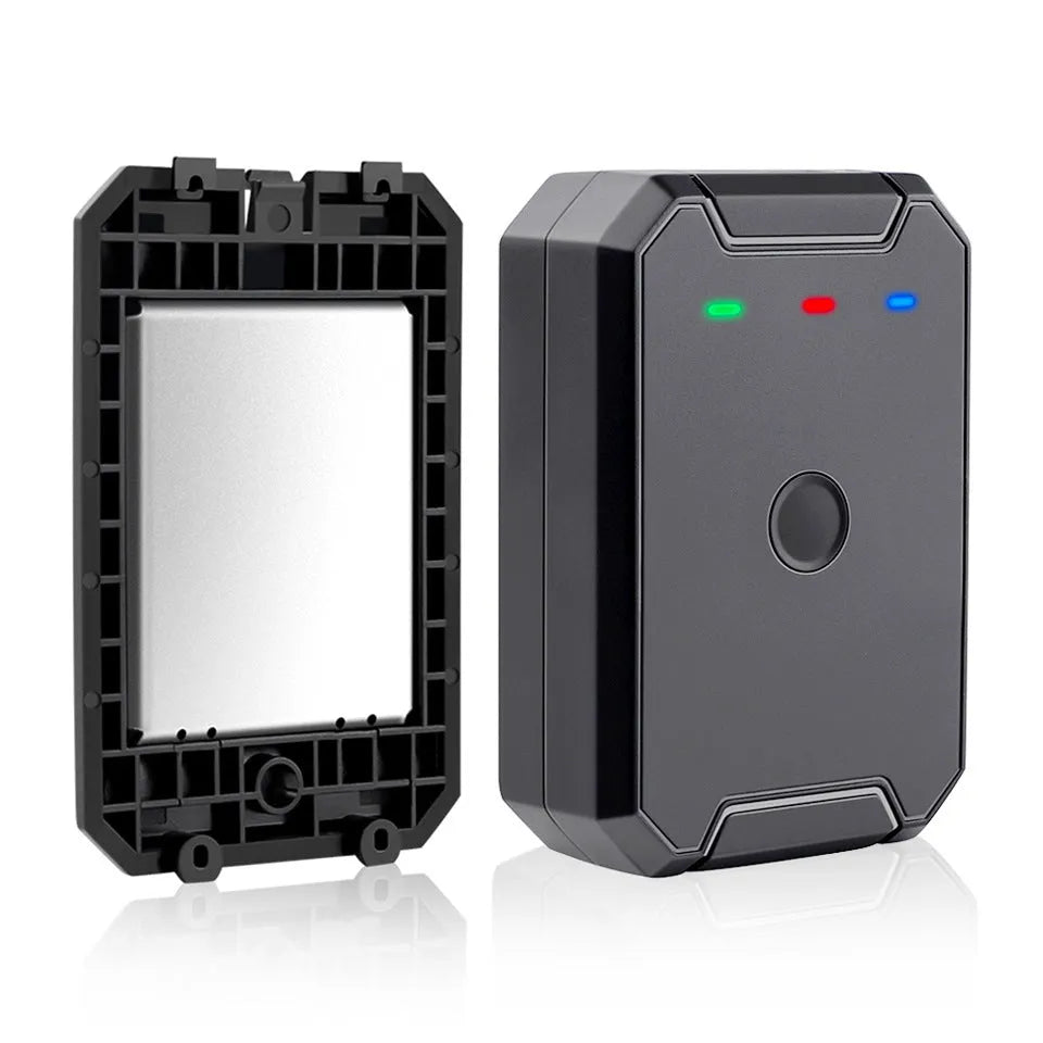 Black GPS car tracker with 6000mAh battery and ceramic antenna for vehicle security