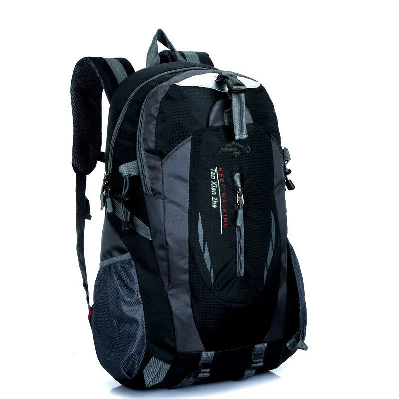 Large waterproof Oxford cloth travel backpack showing computer pocket and dual straps in multiple colour options