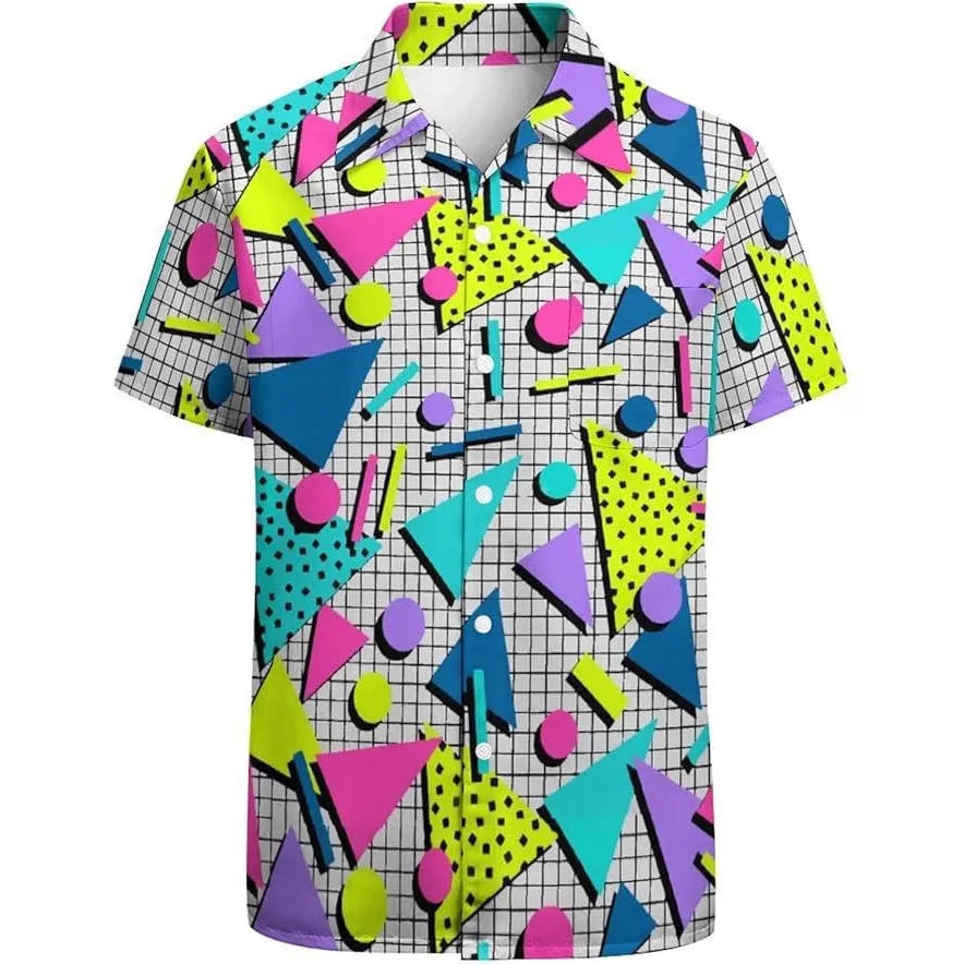 Men's slim fit camouflage pattern short sleeve shirt in a cardigan style.